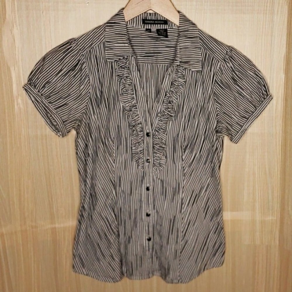 Sandra Ingrish Pinstripe Blouse XS